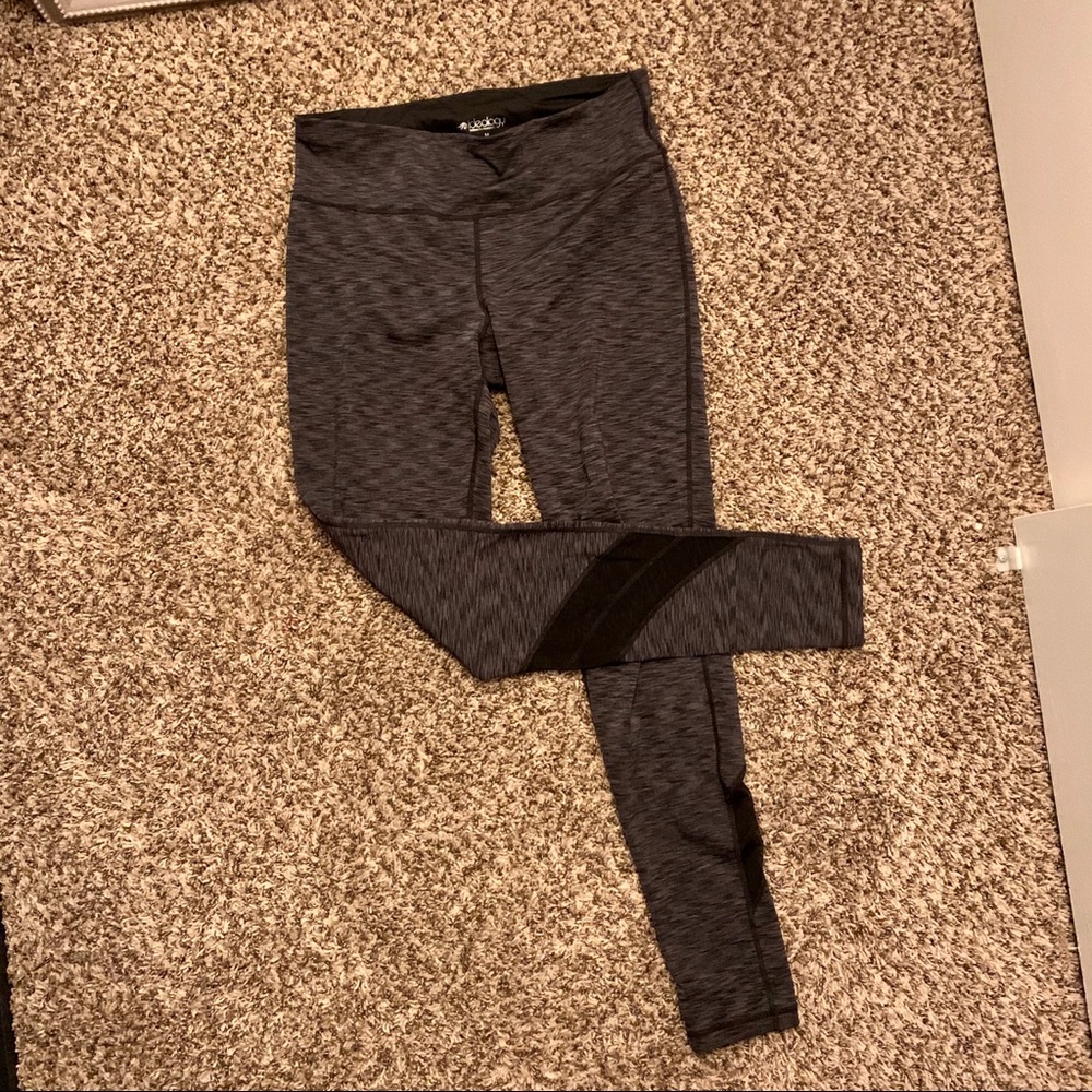 Gray Leggings Mesh Detailing